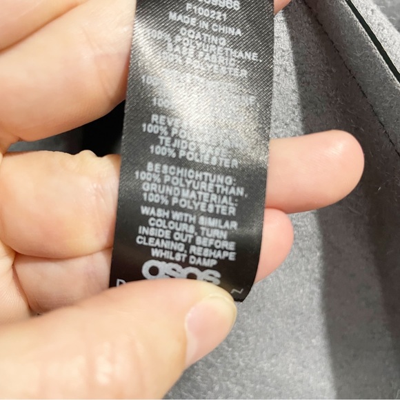 ASOS NWOT Green Faux Leather Dress Belted 10 Petite T shirt Mini Skater - Picture 8 of 9